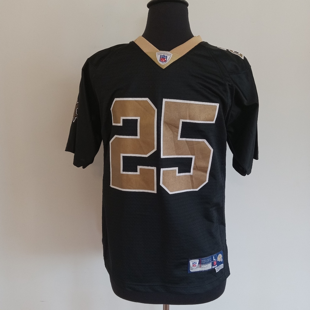 VINTAGE REEBOK NEW ORLEANS SAINTS REGGIE BUSH JERSEY YOUTH SIZE LARGE